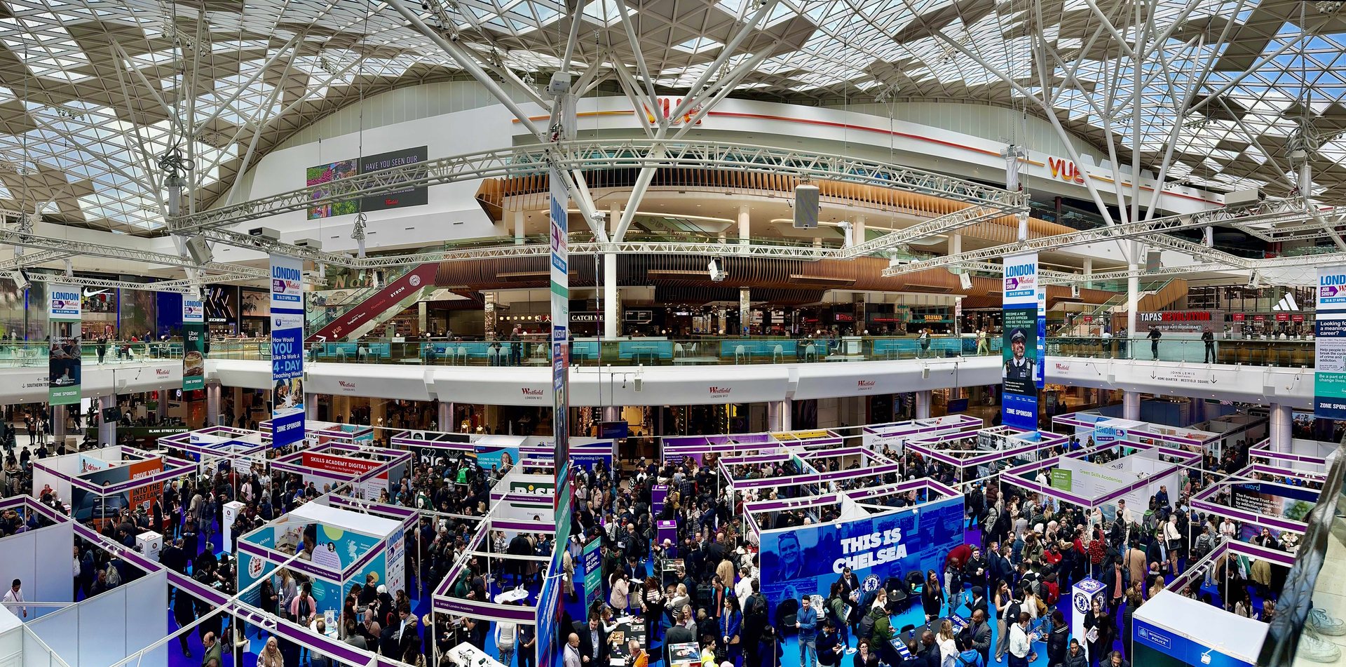 The London Job Show floor at Westfield London