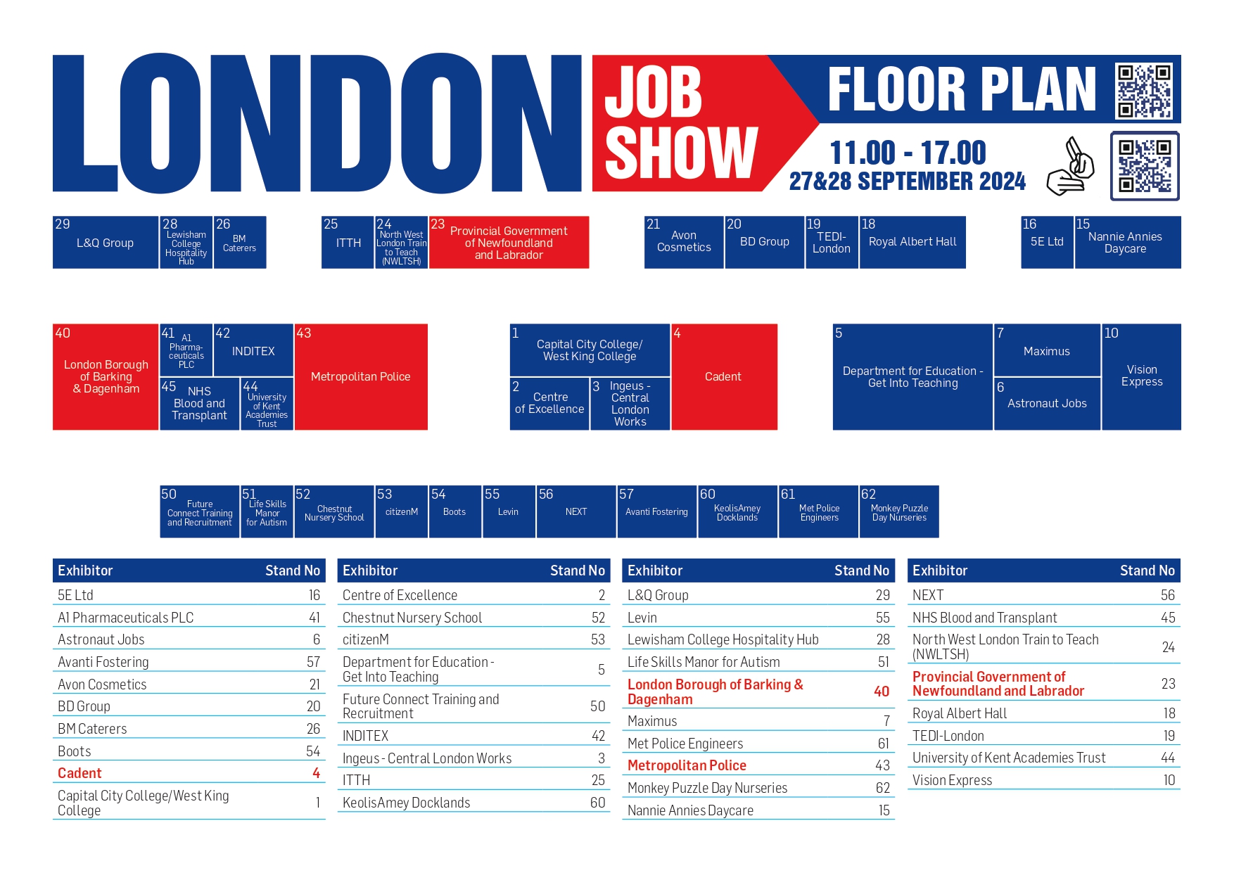 London Job Show | Westfield Stratford Floor Plan 